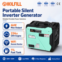 Générateur à essence à onduleur puissant et efficace de 6 kW 224 cm³ de qualité professionnelle avec sortie 230 V stable pour la construction