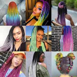 High Quality 24 Inch Ombre Jumbo <strong>Braiding</strong> Crochet <strong>Extensions</strong> Hot Water Set Wholesale Black Women High Temperature Fiber Yaki - Product Image 6