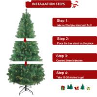 Décoration d'intérieur Arbre de Noël artificiel en PVC vert prééclairé blanc chaud pour la décoration extérieure