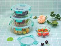 Ensemble de récipients alimentaires en verre à haute teneur en borosilicate, passe au micro-ondes et au congélateur, couvercles hermétiques, incassables pour la préparation des repas