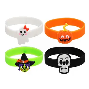 Halloween Bracelet Manufacturer Custom Printed Silicone Bracelet Band Silicone Wristband with 3D character
