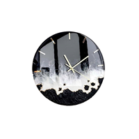 Horloge murale en résine à affichage à aiguilles de style Art déco antique, design abstrait pour salon