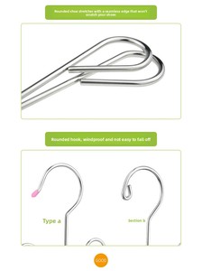 Scarpiera Pieghevole e Impilabile in Acciaio Inossidabile a Singolo Ripiano per Balcone <span class=keywords><strong>Esterno</strong></span> con Design Rinforzato e Gancio per Scarpe - Product Image 5