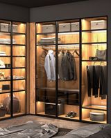 Nouvelles tendances en matière de design de placards avec portes en verre, divers meubles de chambre à coucher en verre, meubles de maison modernes, taille personnalisée, 25 jours