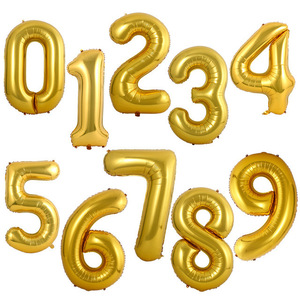 Ballons en feuille de numéros de 16/32/40 pouces, gonflables à l'air ou à l'hélium, or/argent/or rose/noir/rouge, pour décoration de fête d'anniversaire - Product Image 4