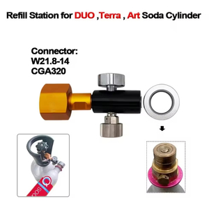 Station de remplissage et de recharge de CO2 pour machine à eau gazeuse, adaptateur en acier inoxydable noir et or, connexion rapide pour cylindre SodaStream DUO - Product Image 2