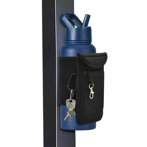 Sac <span class=keywords><strong>de</strong></span> sport magnétique noir personnalisé avec logo, petit format, en néoprène, avec fermeture éclair, <span class=keywords><strong>poche</strong></span> pour téléphone, porte-bouteille d'eau, pochette pour téléphone avec aimant - Product Image 1
