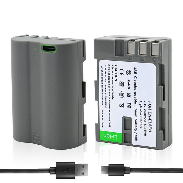 LP EN-EL3e, EL3, EL3a Battery, Compatible with Nikon D700, D300s, D300, D200, D100, D90, D80, D70S, D70, D50, MH-18, MH18a