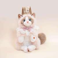 Sac à dos en peluche chat Ragdoll personnalisable en gros, rembourrage en coton PP, design brodé, super doux, écologique, CE