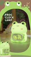 Froschförmiger LED Digitaler Wecker mit Silikon-Touch-Nachtlicht