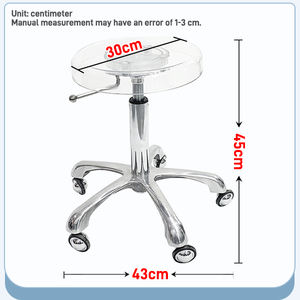 Siège de barbier polyvalent pour salons de coiffure, <span class=keywords><strong>chaises</strong></span> pivotantes ajustables en acrylique avec base inférieure en alliage d'aluminium - Product Image 3
