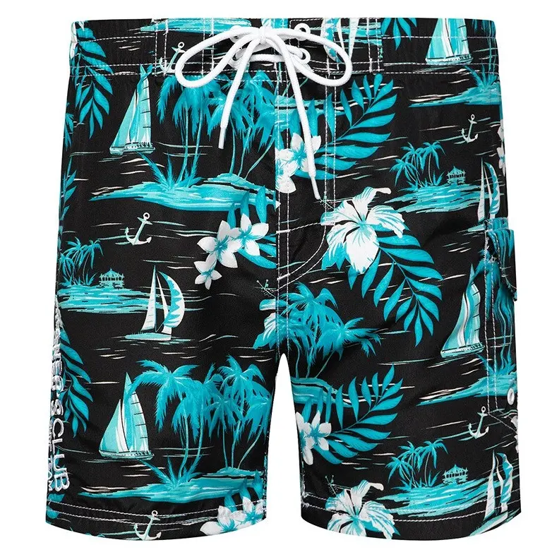 Pantalones cortos de playa de secado rápido para hombre, Shorts con estampado azul de alta calidad, personalizados, venta al por mayor