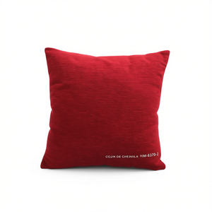 Cojín de Chenilla Rojo Brillante de 45*45CM, Categoría de Producto: Cojines y Almohadas - Product Image 1