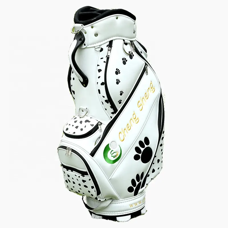 Cuoio DELL'UNITÀ di elaborazione di Golf Tour Bag Dog Paw Print Design Personalizzato Golf Personale Bag