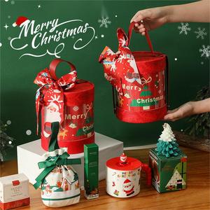 Vriendelijke op maat gemaakte kerstthema luxe ronde doos van EVA-leer, kerst- en nieuwjaarscadeauset - Product Image 5