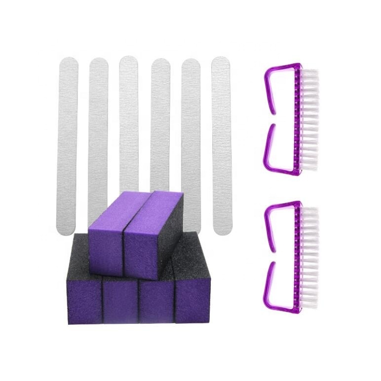 3 Pièces Chaux sable ongles filigrane trois côtés noir sable broyage Lime à ongles éponge outils de manucure kit ensembles