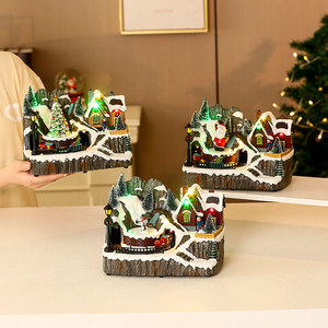 Nuevo adorno navideño musical, luminoso y giratorio de resina; ideal para hoteles, restaurantes y centros comerciales. - Product Image 3