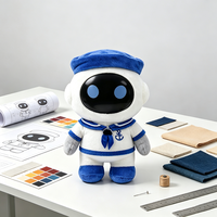 Juguete de Peluche Personalizado de Robot Marinero con Cara de Vinilo 3D, Figura de Peluche OEM ODM con Chip NFC, Juguete de Decoración Personalizada para Caja Sorpresa