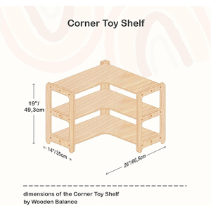 Étagère d'angle à 3 niveaux pour enfants, bibliothèque en bois pour jouets, pour la chambre d'enfant ou le salon - Product Image 6