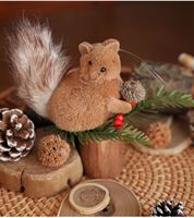 Décoration de Noël suspendue, écureuil en peluche, ornements d'écureuil de Noël pour les décorations de Noël et de l'hiver