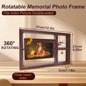 Wooden Rotating Pet Photo <b>Frame</b> Double Side Rectangular Handmade Tabletop For Cats Dogs Growth Commemorative Display - Product Image 5
