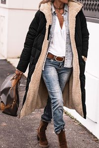 Parka d'hiver pour femmes coupe-vent en fourrure longue capuche zippée doublé polaire <span class=keywords><strong>manteau</strong></span> de <span class=keywords><strong>neige</strong></span> chaud vestes pour femmes - Product Image 3