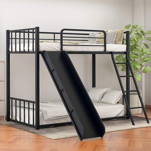 Twin Over Twin <strong>Bunk</strong> <strong>Slide</strong> <strong>Bed</strong> Metal <strong>Bunk</strong> <strong>Bed</strong> <strong>with</strong> <strong>Slide</strong> for Kids - Product Image 2