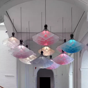 โคมไฟทรงพุ่มระบายอากาศแบบยกลงโคมไฟแขวน<span class=keywords><strong>ดอก</strong></span>ไม้โคมไฟ<span class=keywords><strong>ดอก</strong></span>ลิลลี่บานเครื่องจักรแบบไดนามิกโคมไฟระย้า - Product Image 5