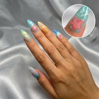 Fabricant de faux ongles à presser personnalisés sous marque privée, faux ongles 3D sculptés en forme d'étoile de mer, vente en gros, usine de faux ongles de luxe en vrac