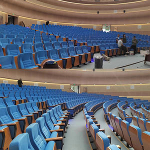 Precio de Fábrica al por Mayor, Muebles YU CHEN YC-831, Silla Moderna de Lino y Algodón con Patas de Hierro, para Auditorio, Iglesia, Escuela - Product Image 4