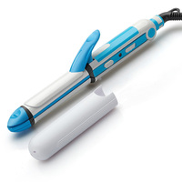 Styler capillaire en céramique 3-en-1 : fer à boucler, fer à friser, lisseur, brosse massante, chaleur réglable, étanche, portable, chauffage PTC