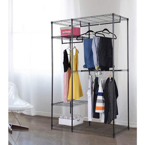 Organiseur de placard portable en acier Db avec 5 niveaux de rangement pour vêtements, design minimaliste noir pour placards et organisation de la maison - Product Image 5