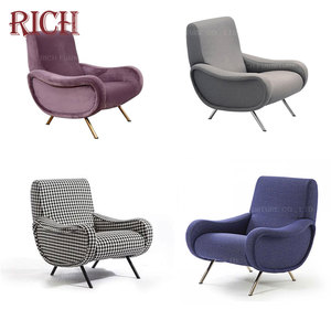 Moderno de Sillón tapizado <span class=keywords><strong>para</strong></span> damas sala de color puro de tela ropa de ocio de alta final sofá silla - Product Image 4