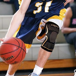 JL Đồng ion nam Polyester đàn hồi đóng cửa chống trượt dệt kim thể thao Miếng đệm đầu gối chống bong gân bảo vệ chung mùa phổ quát - Product Image 2