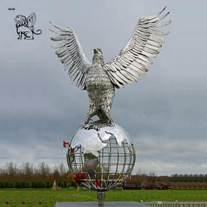 BLVE stile europeo decorazione esterna in metallo statua animale di grandi dimensioni in acciaio inox mare Mew scultura - Product Image 4