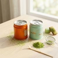 Boîte à thé en métal ronde vide avec couvercle hermétique personnalisé de 20g, 30g, 50g pour l'emballage du thé matcha