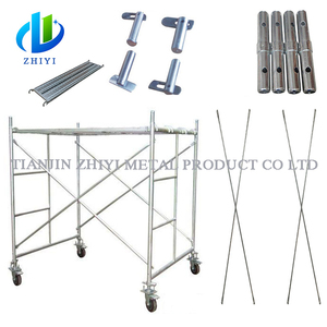 Marco <span class=keywords><strong>de</strong></span> andamio para construcción civil edificio galvanizado usado q235 acero móvil andamio Torre Equipo Conjunto y herramientas - Product Image 2
