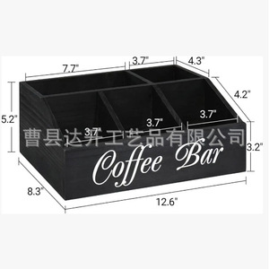 Caja de almacenamiento de cápsulas de café de madera con compartimentos para organizador de escritorio de barra de café, gran capacidad - Product Image 2