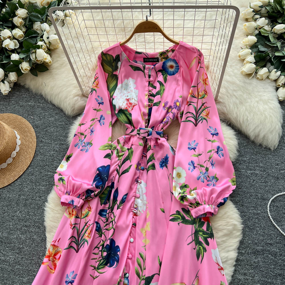 Summer Vintage Casual Maxi Dress for Women Puff Sleeve Empire Printed Lace  Dress| Alibaba.com