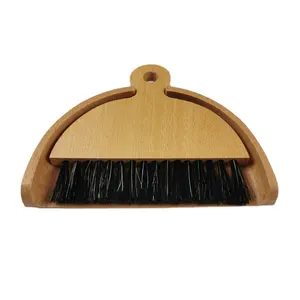 BSCI Beech Wood Dustpan and Brush Set for Table Keyboard Cleaning