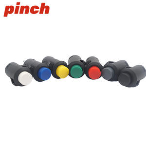 Interrupteur à bouton-poussoir 12 mm, non verrouillable, à réinitialisation automatique, verrouillable, à tête ronde, en plastique, pour contrôle industriel - Product Image 3