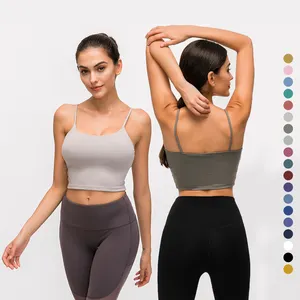 Fabricantes de ropa atlética, sujetador de Yoga acolchado para Fitness, Top corto deportivo