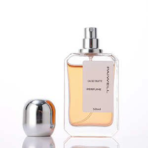 Design di lusso 50 <span class=keywords><strong>ml</strong></span> vuota bottiglia di profumo di vetro quadrato con tappo d'argento - Product Image 4