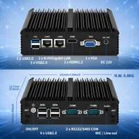 Mini PC Industrial CWWK C19 Sin Ventilador N2840, 2x RS232/RS485 COM, 2 X Gigabit LAN, DDR3L, Pfsense OPNsense, PC Industrial Integrado