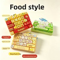 Porte-clés pour étudiant, jouet, breloque de sac, pendentif enfant, clavier en silicone 26 touches, anti-stress, créatif, motif quadrillé, style influenceur