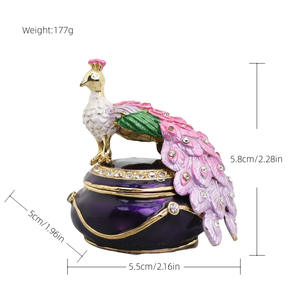 Металлическая шкатулка-украшение в виде тукана из пайета от производителя из Гуандуна, ручная работа, эмаль, для декора дома - Product Image 4