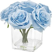 Vente en gros directe de pivoine en verre bonsaï fleur de soie de pivoine dans de l'eau acrylique pour la décoration intérieure