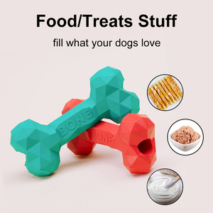 2022 hueso de diamante tratar perro de goma Natural masticar juguete dispensador de alimentos perro tratar hueso de goma Natural perro tratar hueso enriquecer masticar juguete - Product Image 3