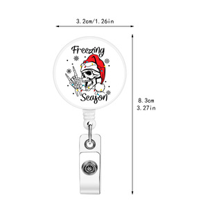 In stock Christmas gift keychain, Merry Christmas retractable Christmas tree easy-pull <b>buckle</b> with back <b>clip</b> - Product Image 1