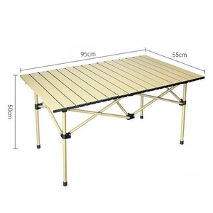 Table de camping pliante en acier carbone portable personnalisée, légère, pour 4 à 8 personnes, table de pique-nique pour le camping en plein air - Product Image 3